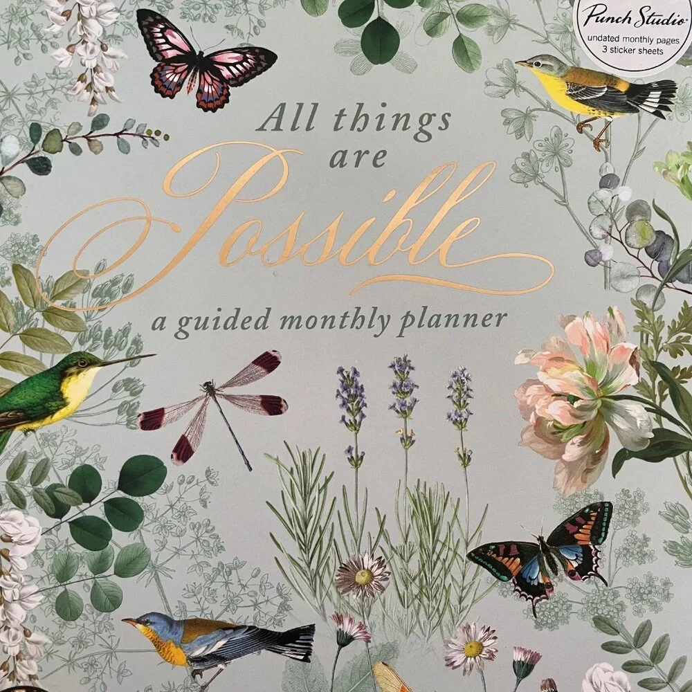 Punch Studio Nature's Grace Butterflies, Undated Monthly Guided Spiral Planner